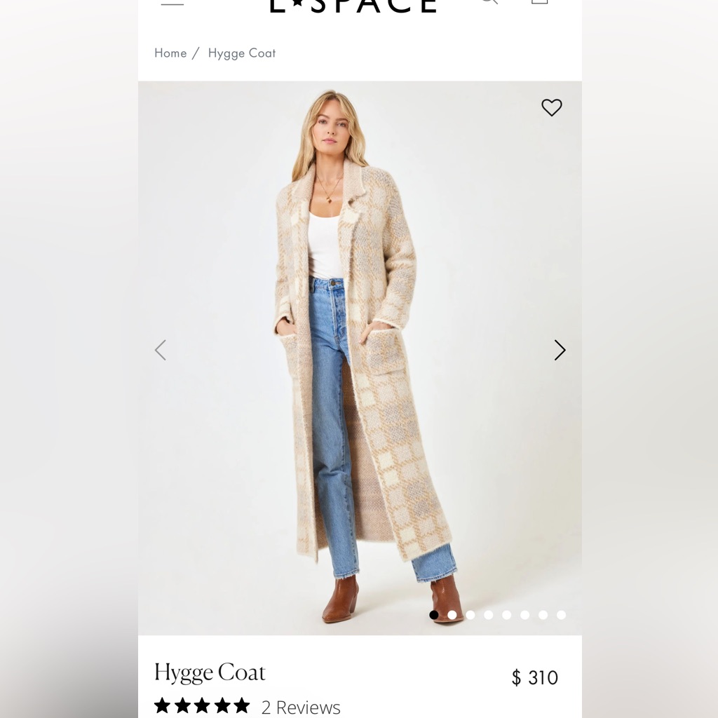 L*Space Hygge Coat New W Tags
